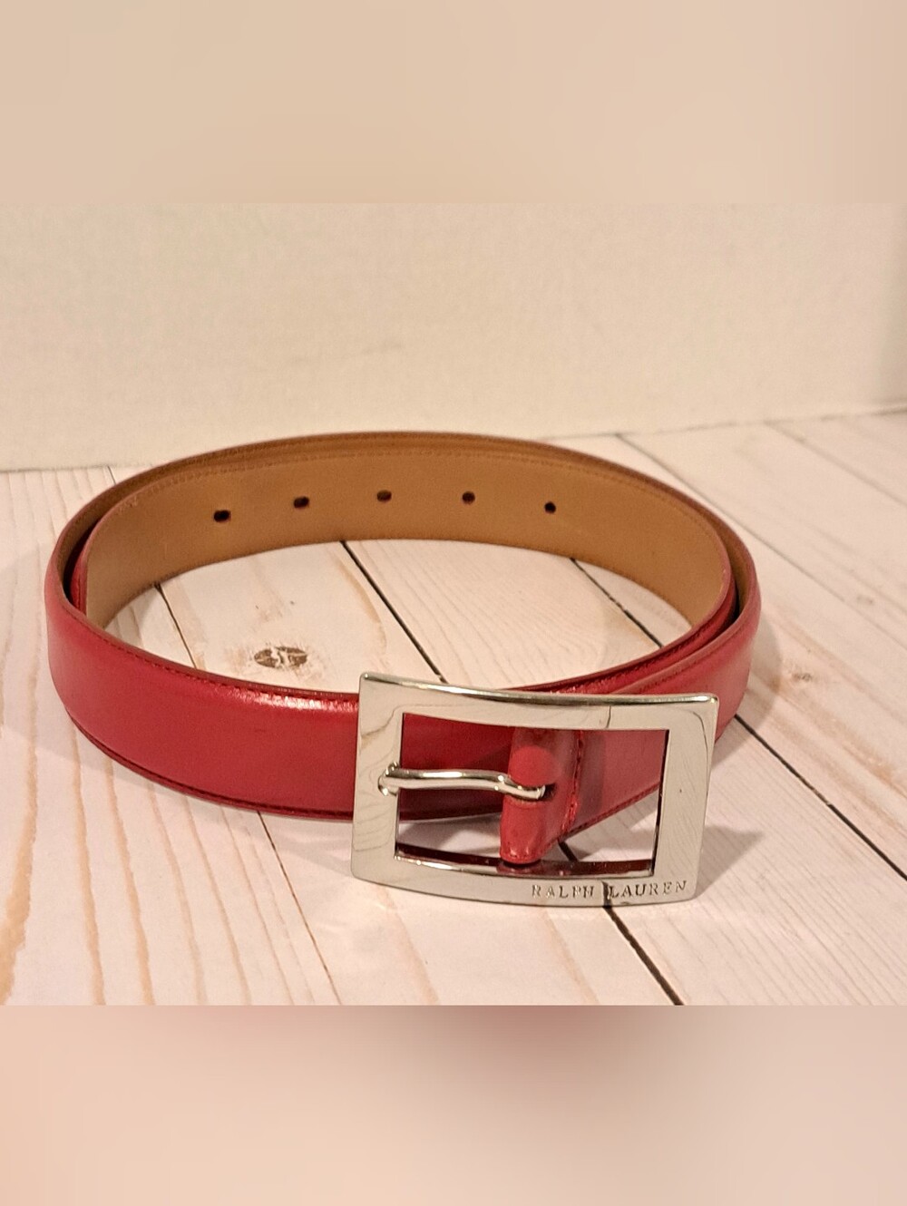 Ralph Lauren Red Leather Belt